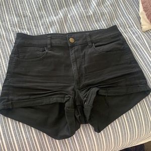 Black Hi Rise Shorts